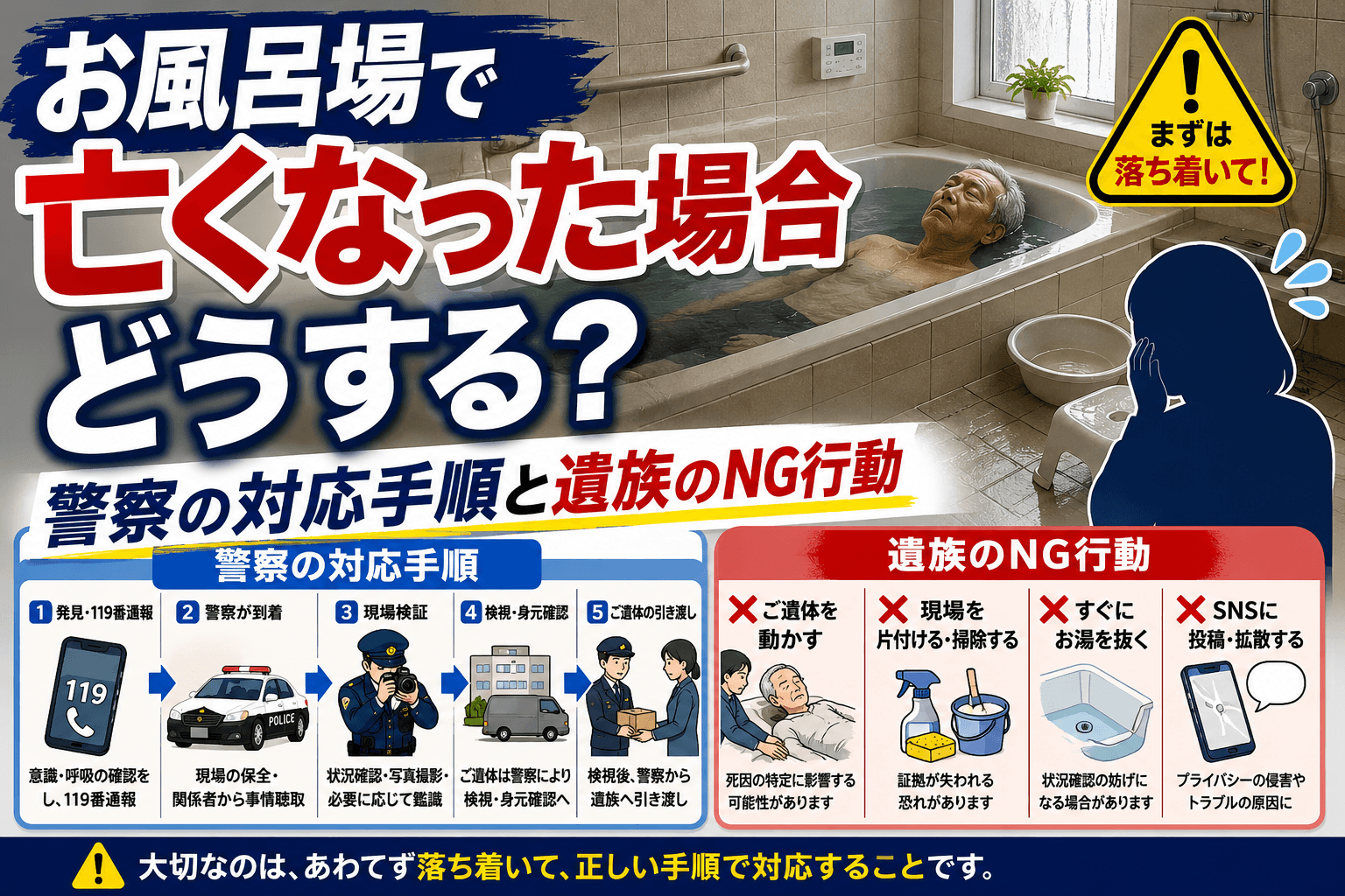 お風呂場 亡くなった 警察