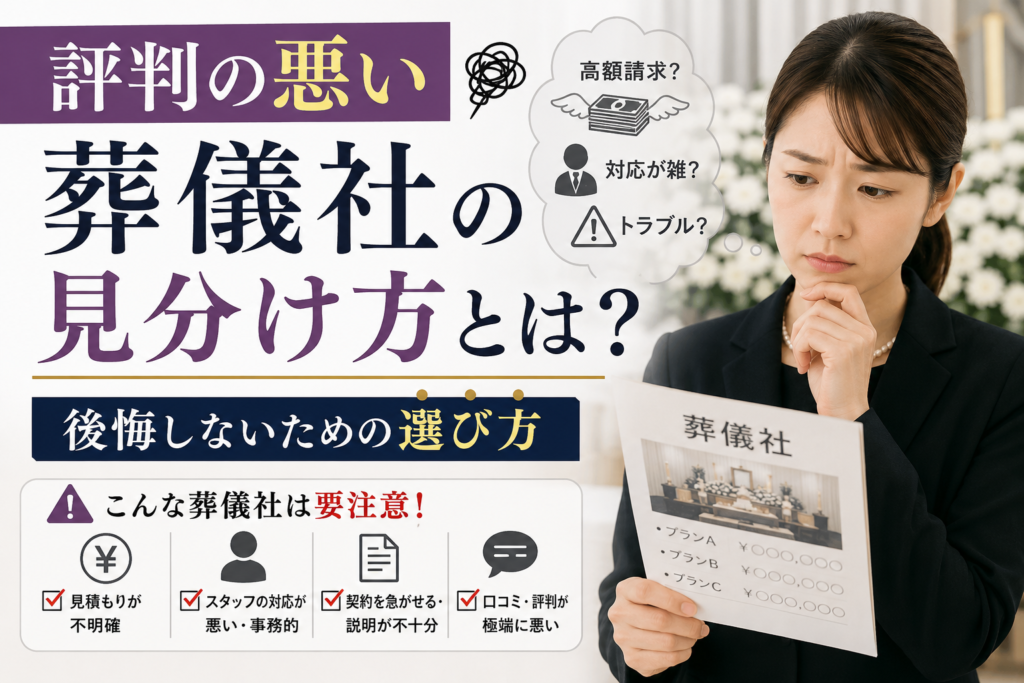 評判の悪い葬儀社