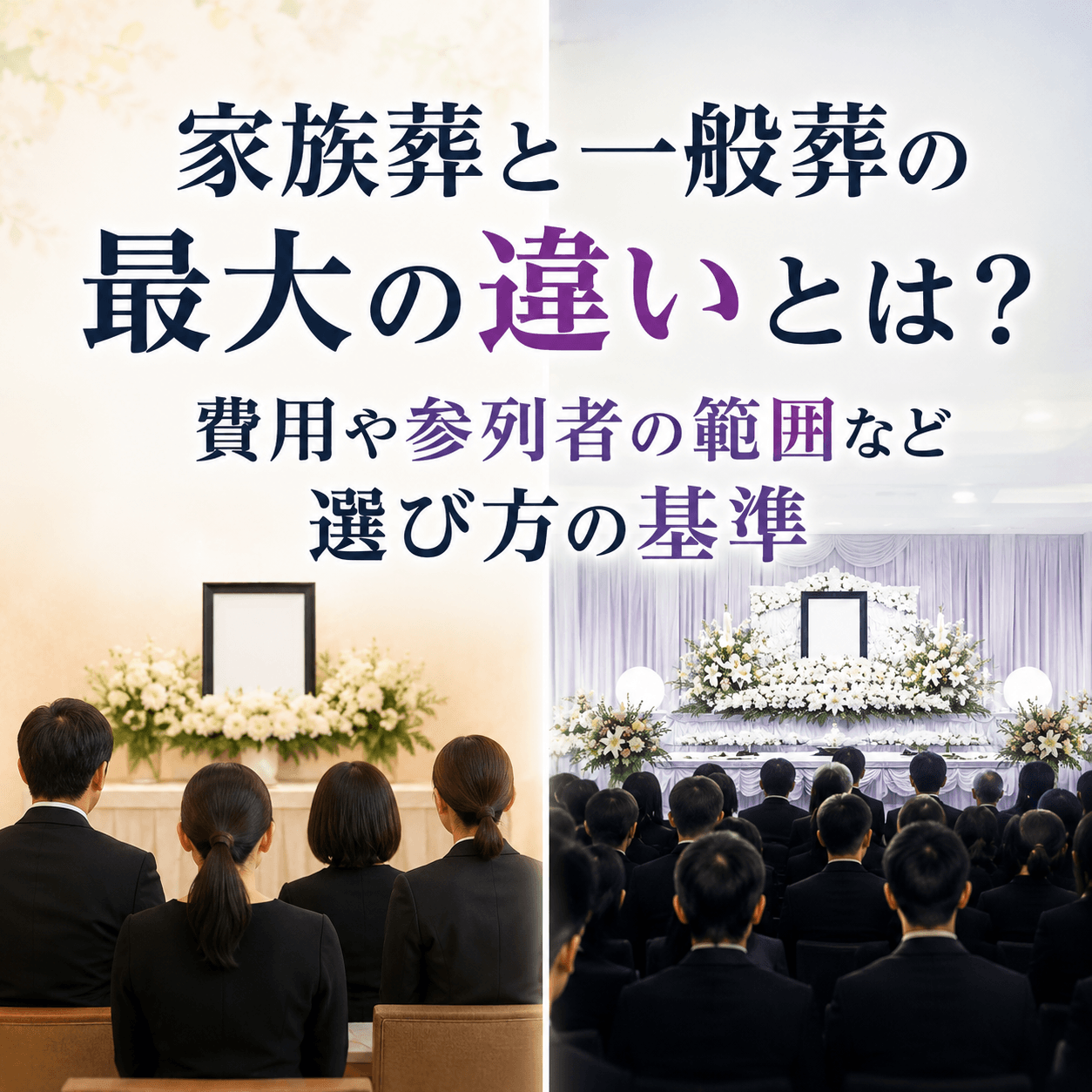 家族葬と一般葬の最大の違いとは?費用や参列者の範囲など選び方の基準 | ニコニコ終活