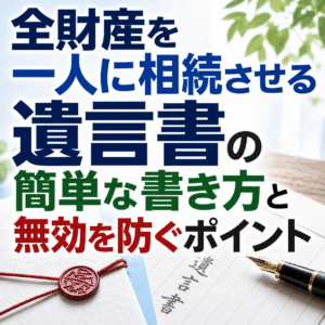 全財産 一人に相続 　遺言書