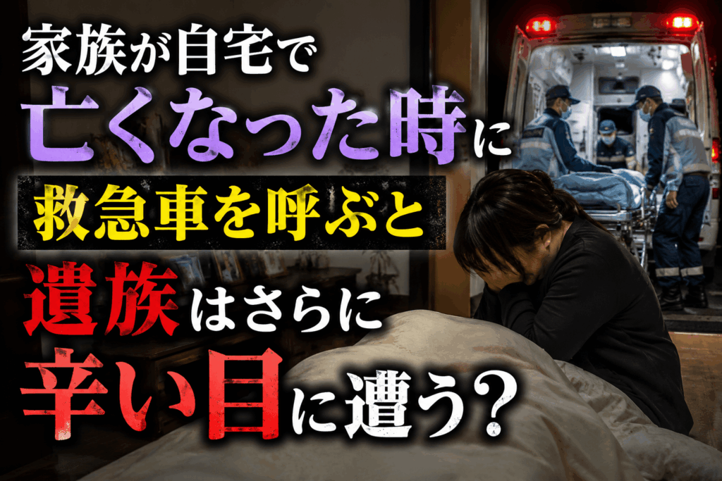 家族が自宅で亡くなった時に救急車を呼ぶと遺族はさらに辛い目に遭う？