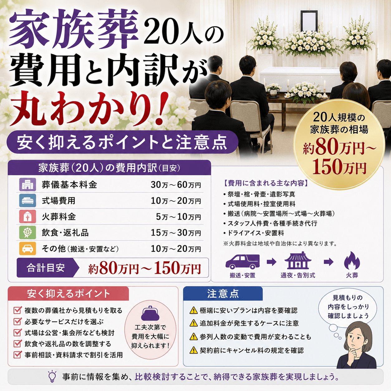 家族葬 20人 費用