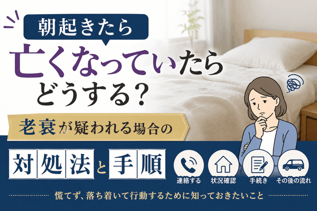 朝起きたら亡くなっていたらどうする