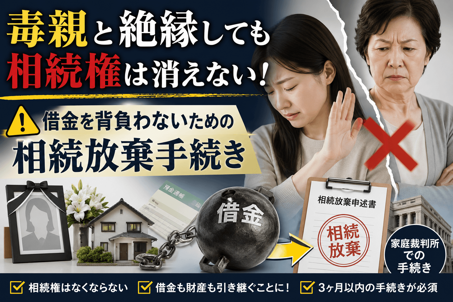 毒親と絶縁しても相続権は消えない