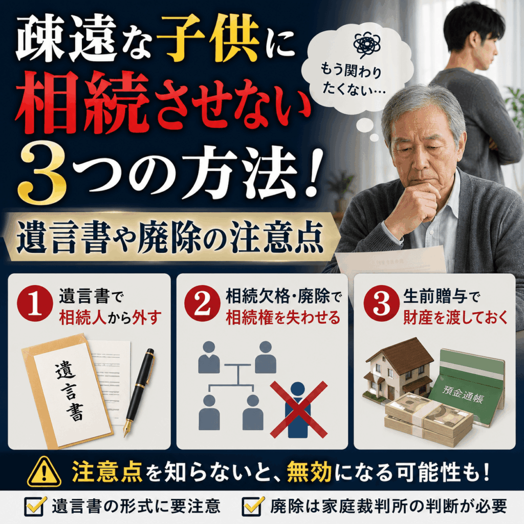 疎遠な子供に相続させない