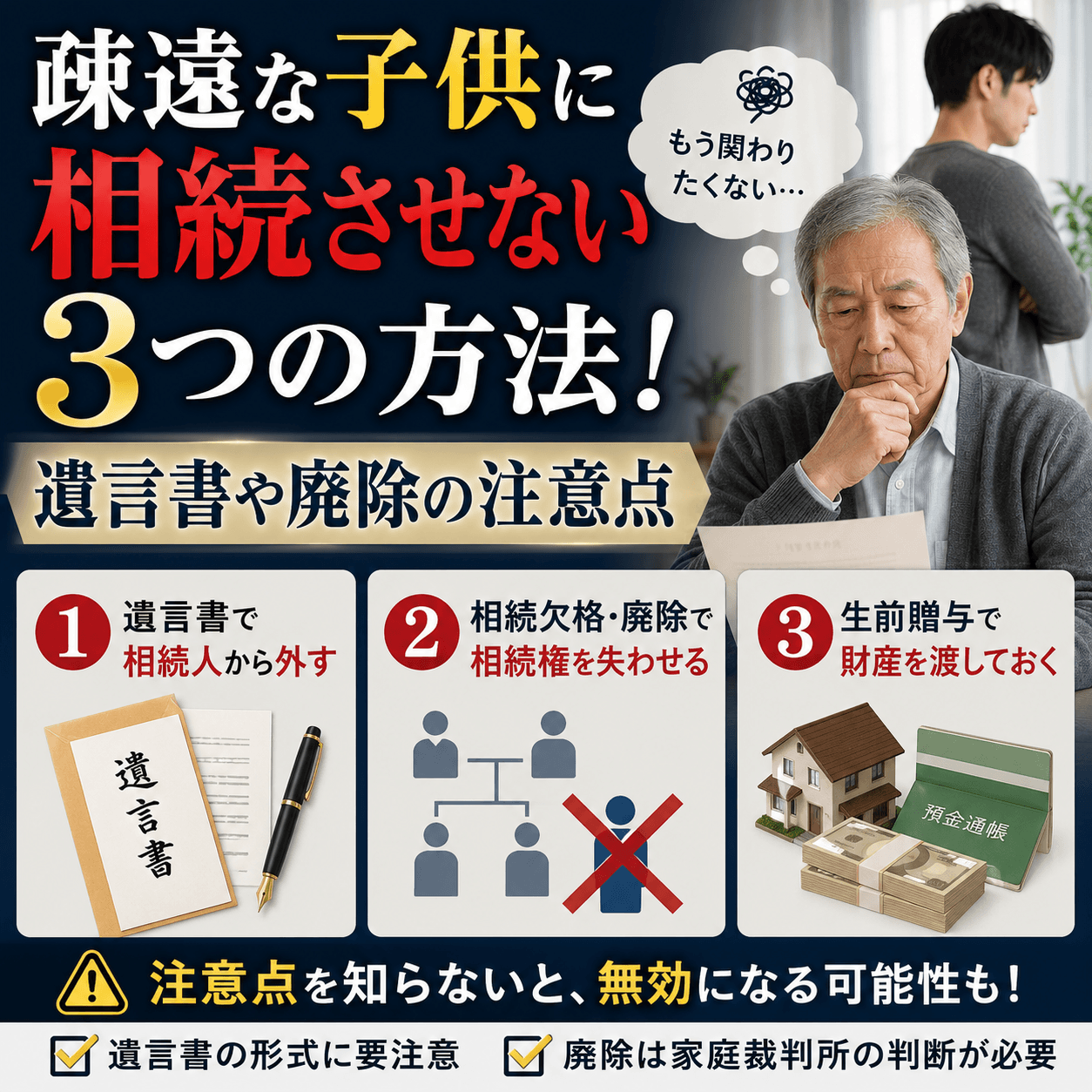 疎遠な子供に相続させない