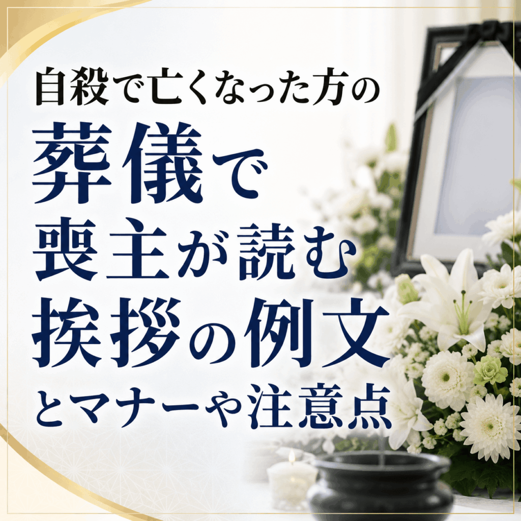 自殺 喪主 挨拶