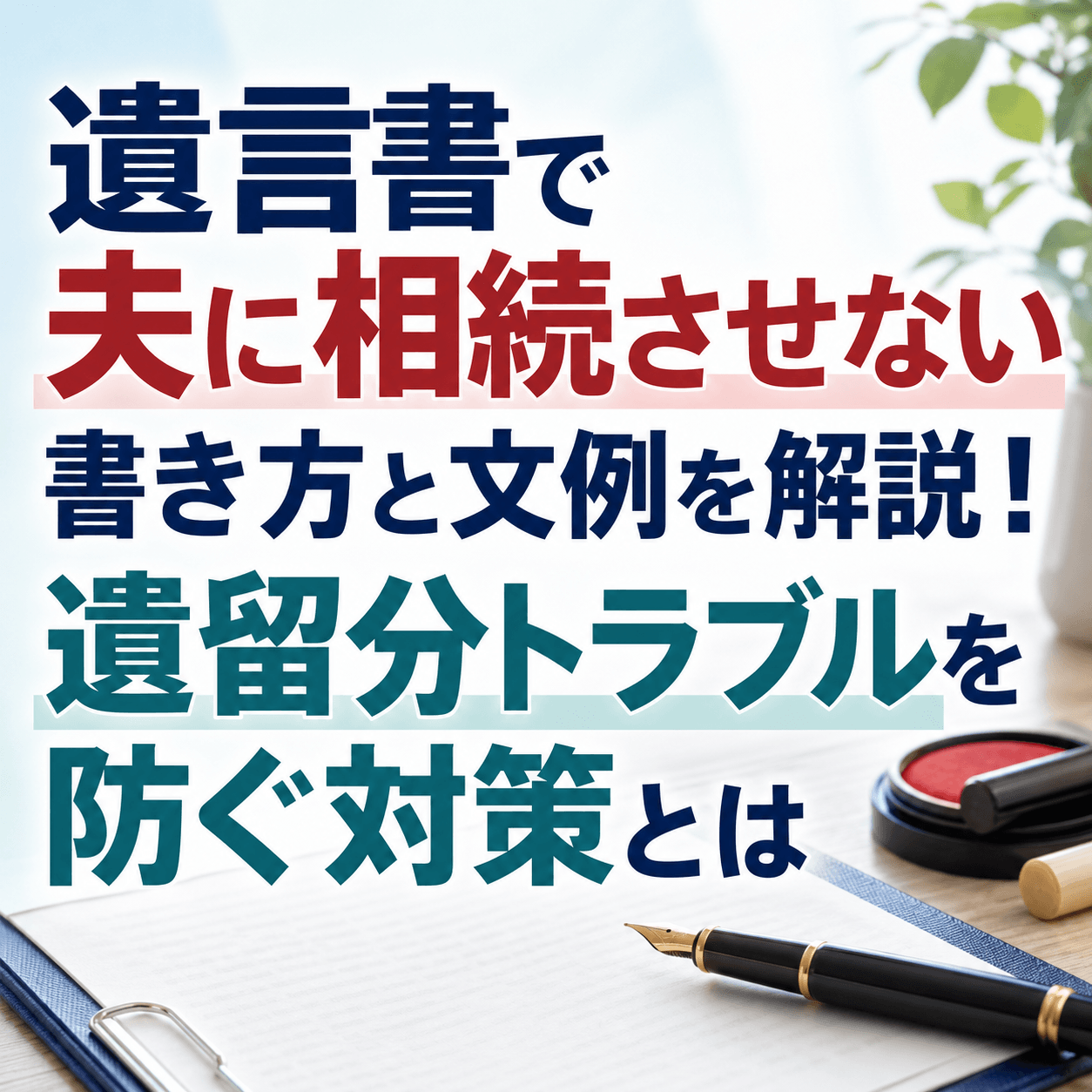 遺言書 夫に相続させない 書き方