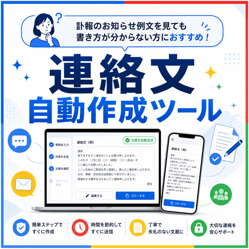 訃報 お知らせ 例文