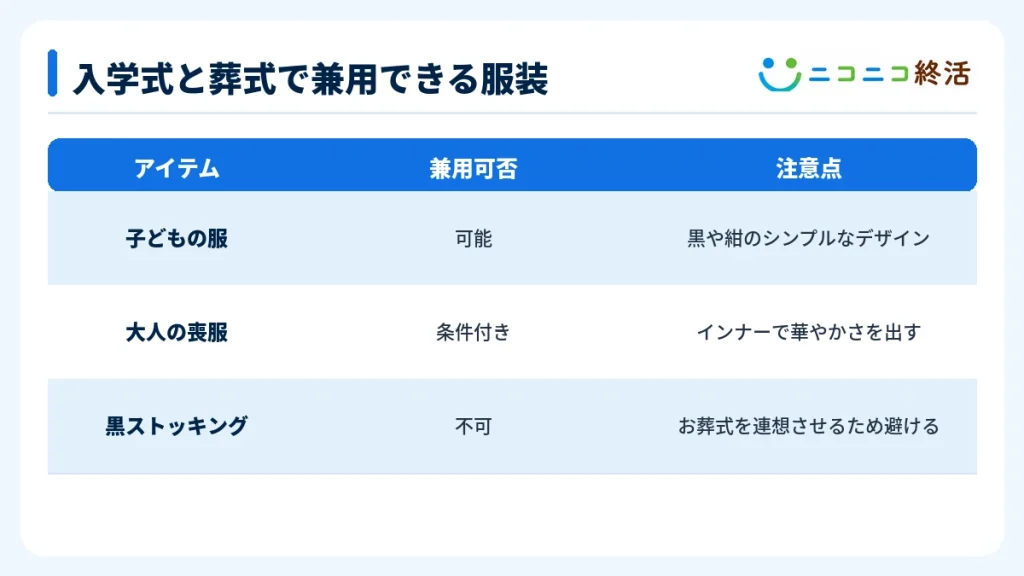 入学式と葬式で兼用できる服装
