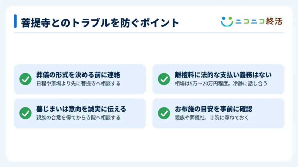 菩提寺とのトラブルを防ぐポイント